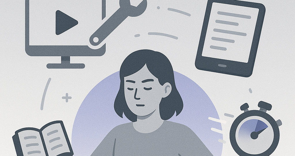 practice beats reading or watching content. 10 minutes a day creates a reflex.